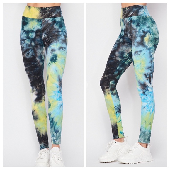 ShopEvelynne Pants - High waist tie dye brushed leggings